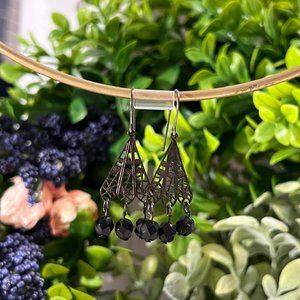 Earrings w/ black beads